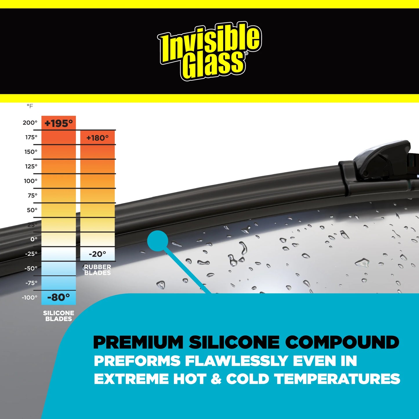 Invisible Glass Ceramic Silicone High Endurance Wiper Blade 16"